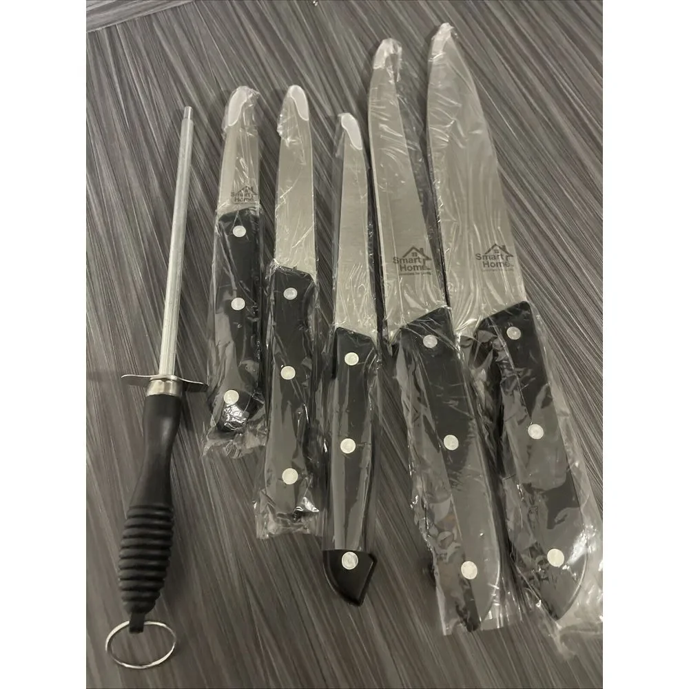 Smart Home 6 Pieces Steak‎ Knife Set High Carbon Stainless Steel With Cut Board